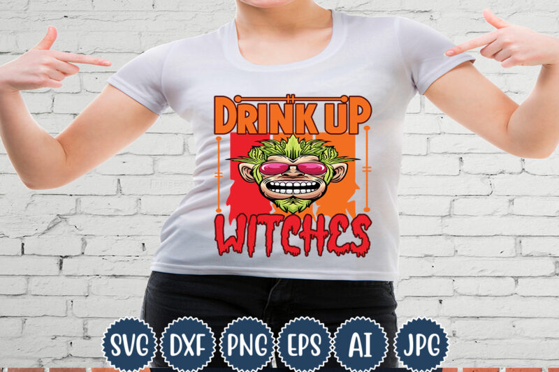 Halloween T-shirt Design, Drink Up Witches, Matching Family Halloween Outfits, Girl’s Boy’s Halloween Shirt,