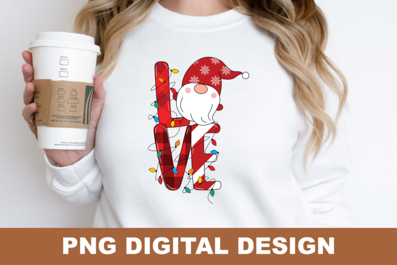 Love Christmas Santa Ho Ho Ho PNG Sublimation Design