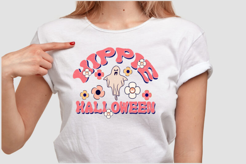 Happy Halloween t-shirt design template easy to print all-purpose for man, women, and children