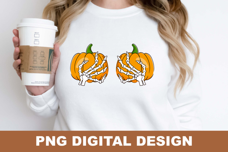 Halloween Skeleton Dance Pumpkin PNG Sublimation Design