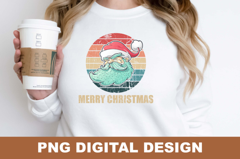 Merry Christmas Santa PNG Sublimation Design