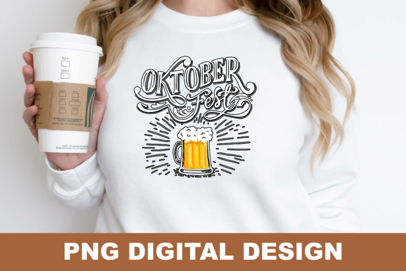 Oktoberfest Beer PNG Sublimation Design