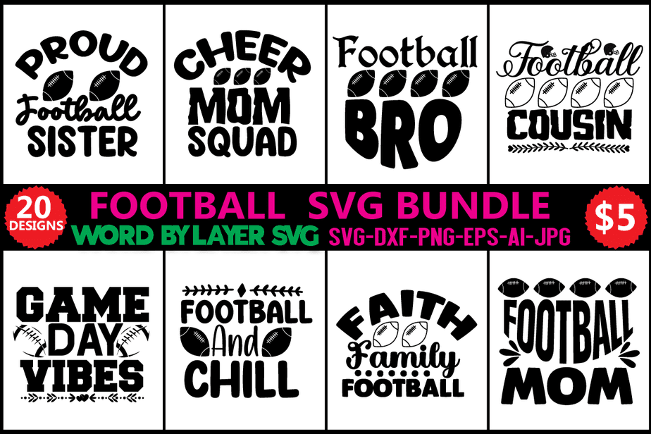 Football svg Bundle, Football SVG Bundle, Football svg, dxf, png ...