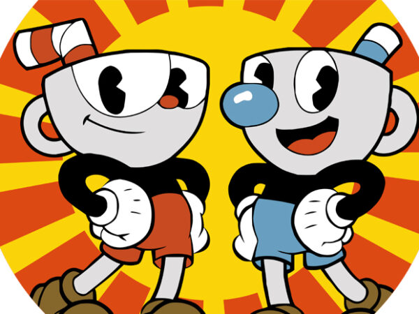 Cuphead and mugman t shirt vector file