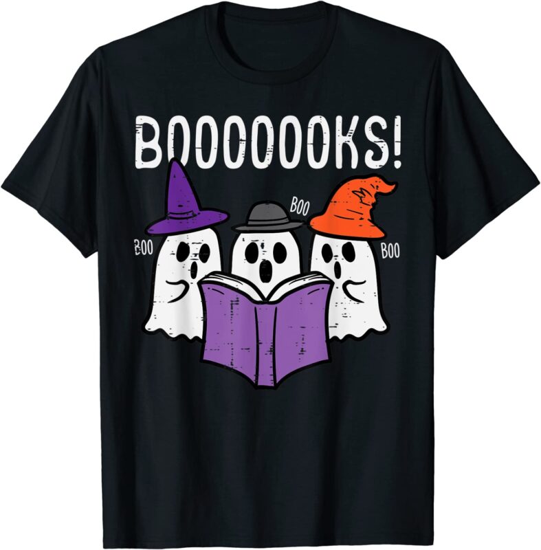 1Boooks Ghosts Reading Book Retro Halloween Teacher Librarian CL - Buy ...