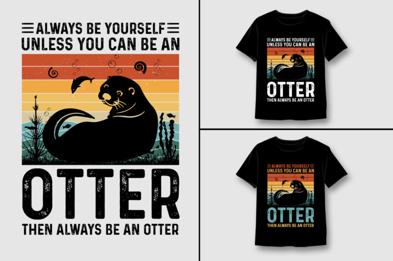 Otter T-Shirt Design Bundle