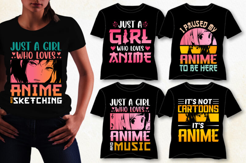 Anime T-Shirt Design Bundle - Buy t-shirt designs