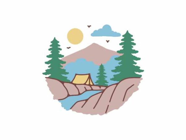 Camping t shirt vector file