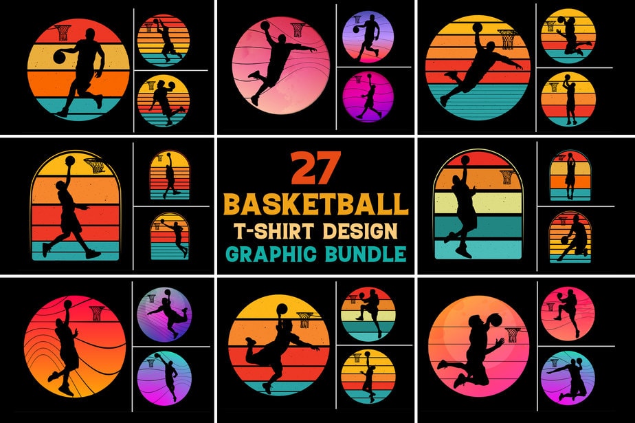 Vintage Basketball T-shirt Design Bundle Graphic by tee_expert