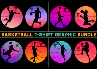 Basketball Sunset T-Shirt Graphic Bundle