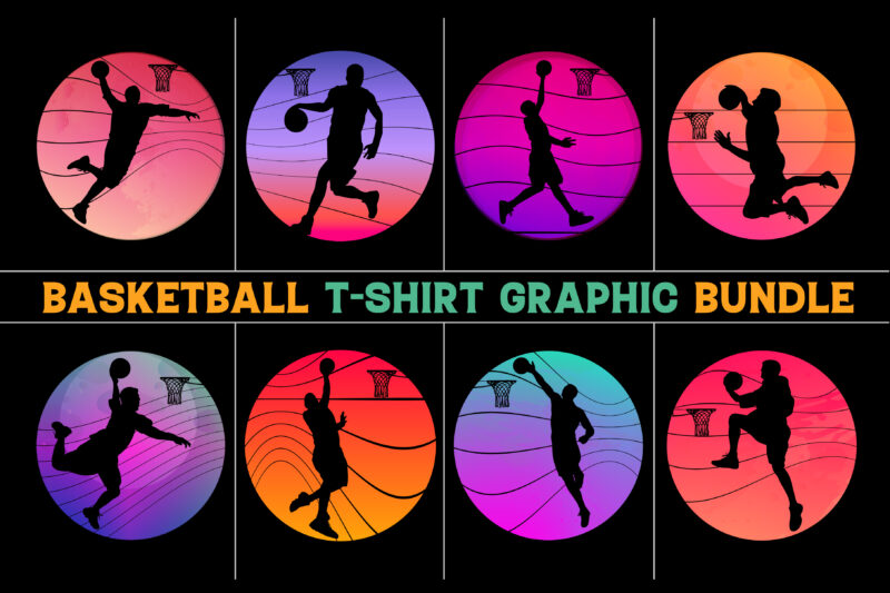 Basketball Sunset T-Shirt Graphic Bundle