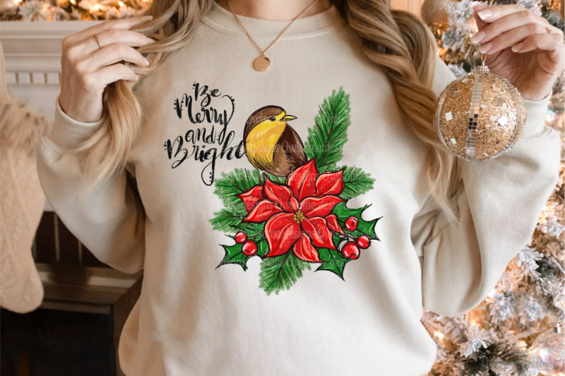 Be Merry And Bright Sublimation Design