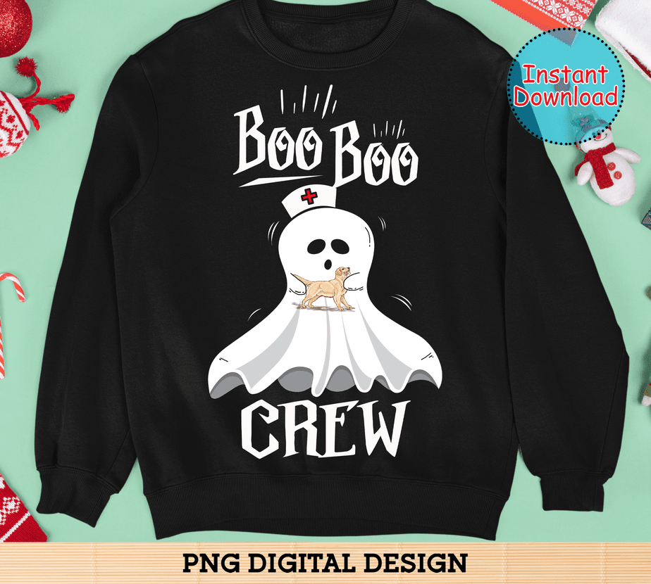 Boo Boo Ghost Hug Crew Halloween Golden Retriever - Buy t-shirt designs