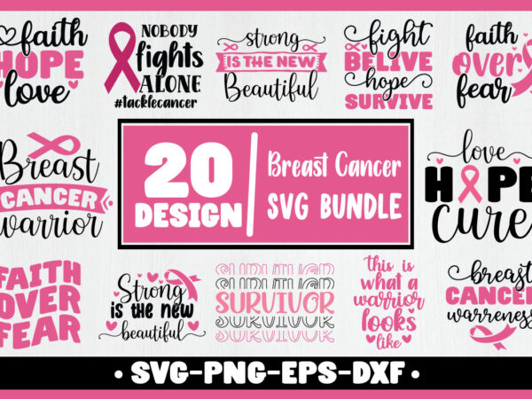 Breast cancer svg bundle t shirt template