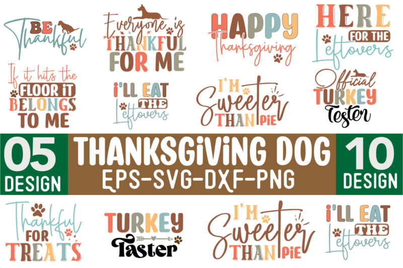 Thanksgiving Dog SVG Design Bundle