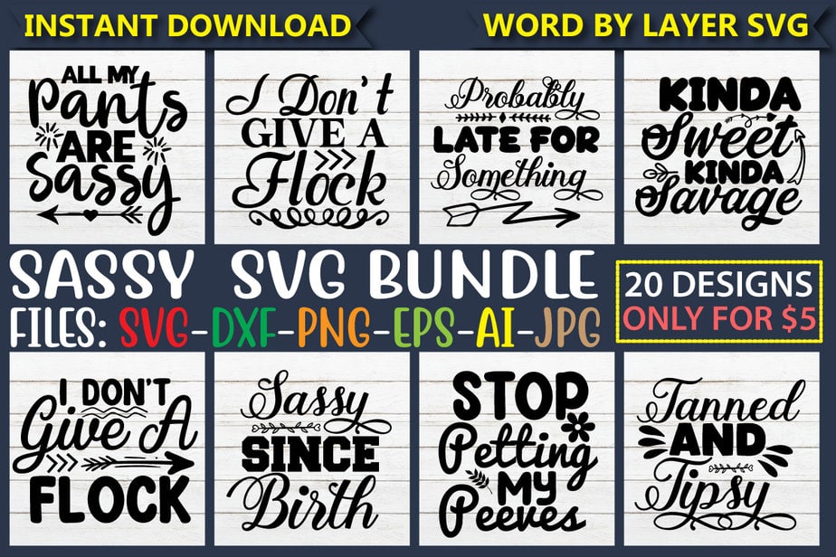 Sassy SVG Bundle, sarcastic svg, svg designs, funny svg quotes, svg ...