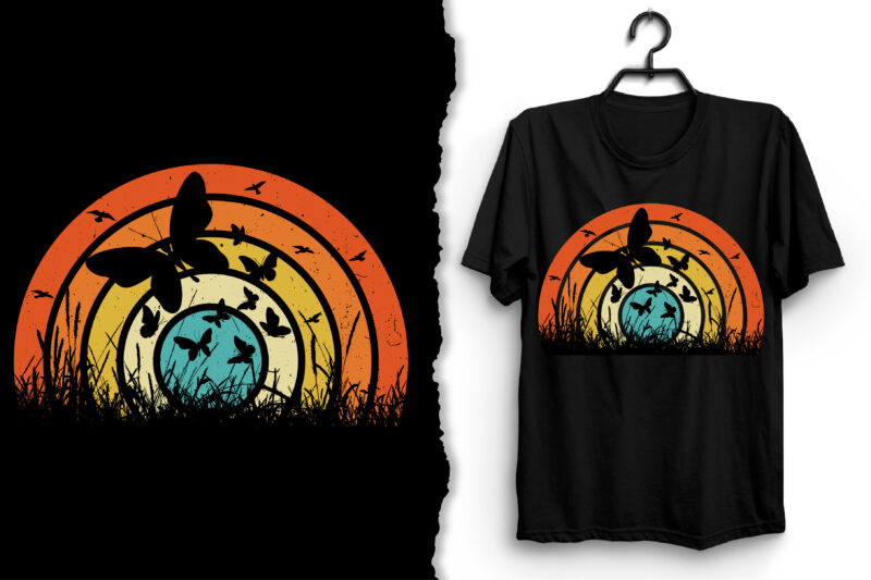 Retro Vintage Sunset T-Shirt Design Graphic