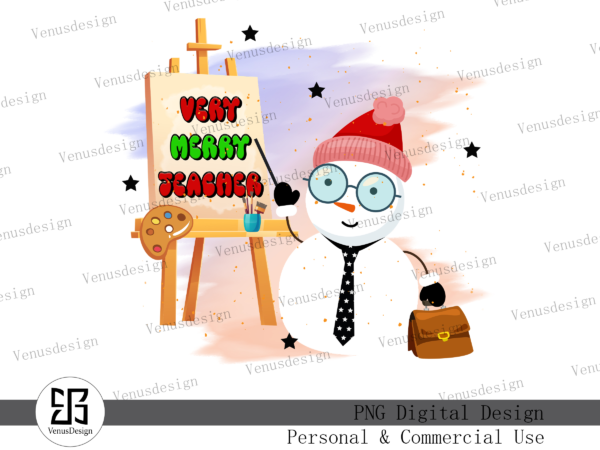 Very merry teacher sublimation t shirt vector art