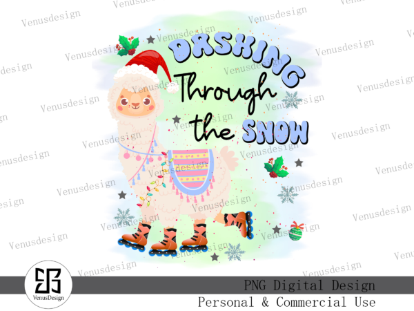 Dashing through the snow sublimation t shirt vector illustration