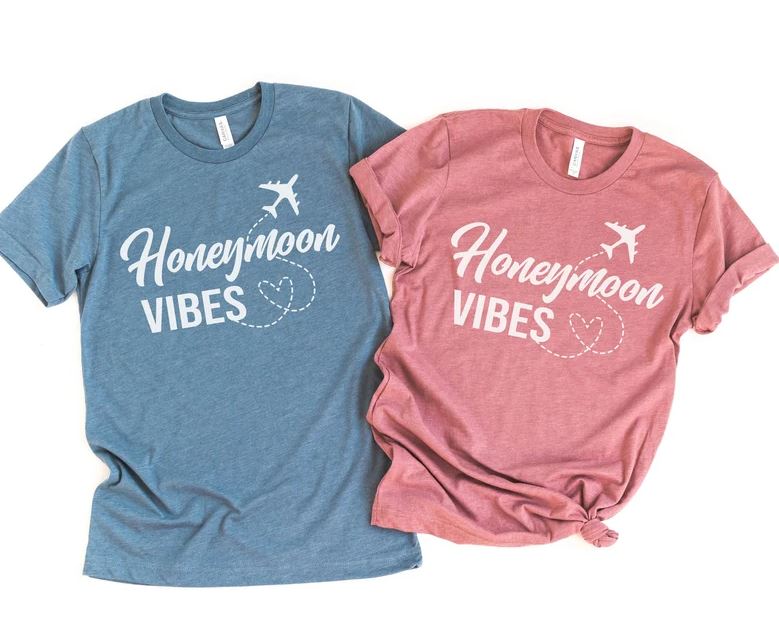 Honeymoon Vibes Shirts Couples Honeymoon Tees Matching Honeymoon Travel Shirts Wedding