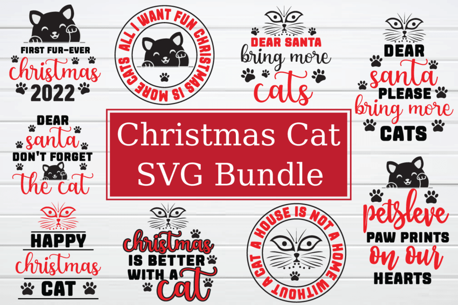 Christmas Cat SVG Bundle,Christmas, Cat SVG, Christmas SVG Quotes,funny