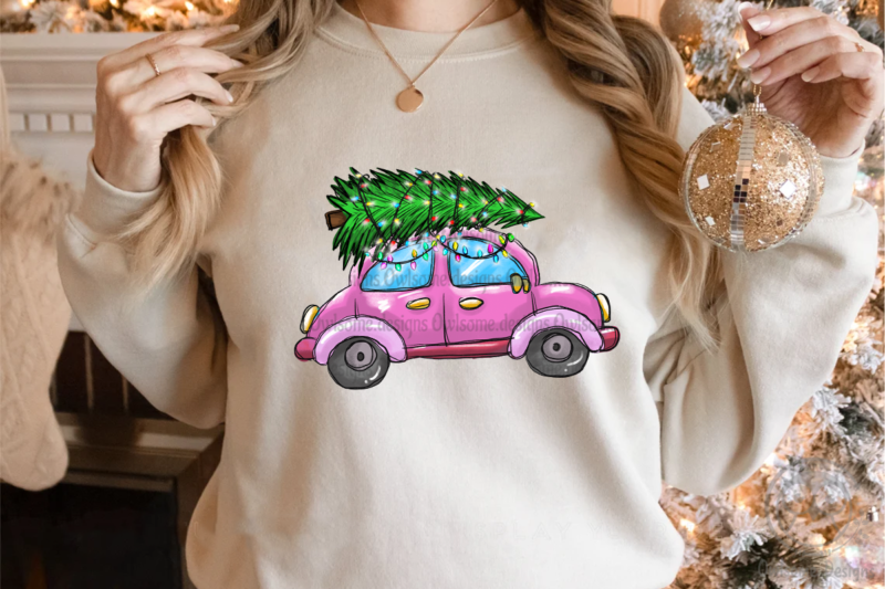 Christmas Tree On Car PNG Bundle