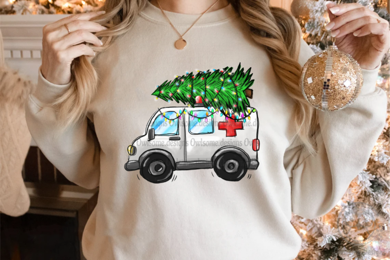 Christmas Tree On Car PNG Bundle