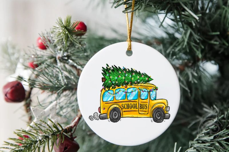 Christmas Tree On School Bus PNG