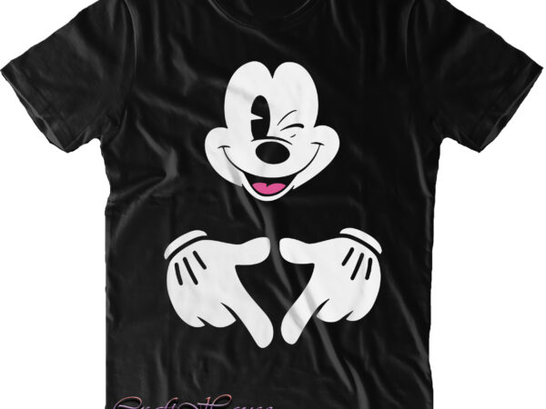 Cute mickey t shirt design, cute mickey svg, mickey mouse svg, mickey mouse winks to show love