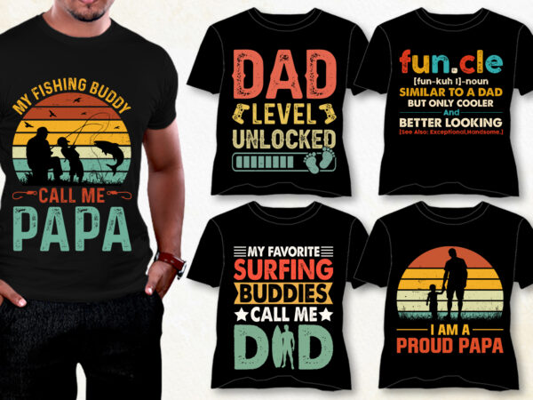 Dad papa t-shirt design bundle