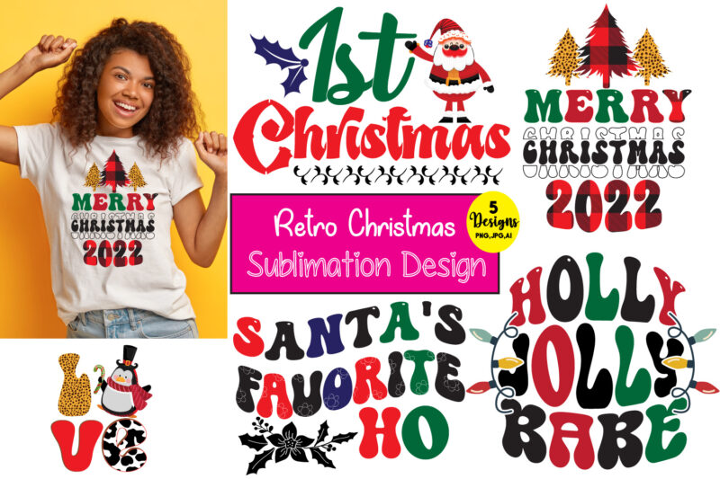 Retro Christmas Sublimation PNG Bundle, Christmas png bundle, Holly png, Santa png, Jingle png, Retro Christmas png, Tis the season png,Retro Christmas Sublimation, Christmas Png, Christmas Tshirt, Sublimation, Cowboy Santa,