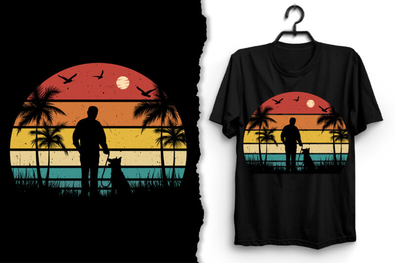 Retro Vintage Sunset T-Shirt Design Graphic