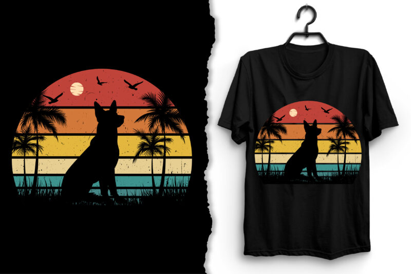 Retro Vintage Sunset T-Shirt Design Graphic