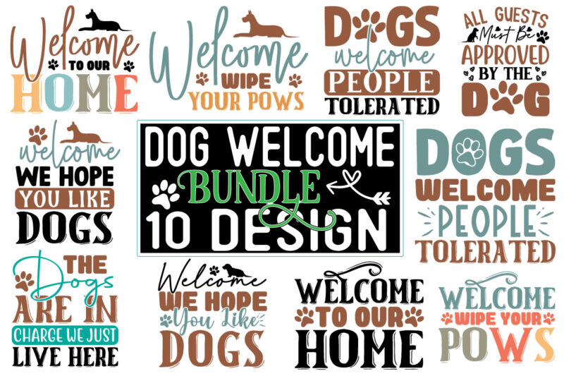 Welcome Dog SVG Design Bundle