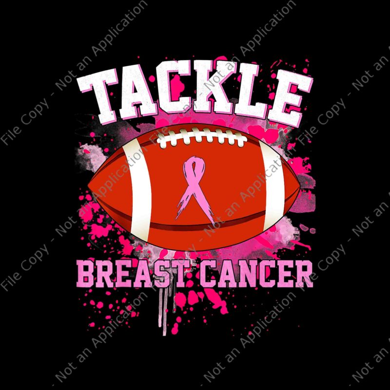 Tackle Football Pink Ribbon Breast Cancer Awareness Png, Tackle Breast Cancer Png, Football Pink Ribbon Png, Tackle Football Png