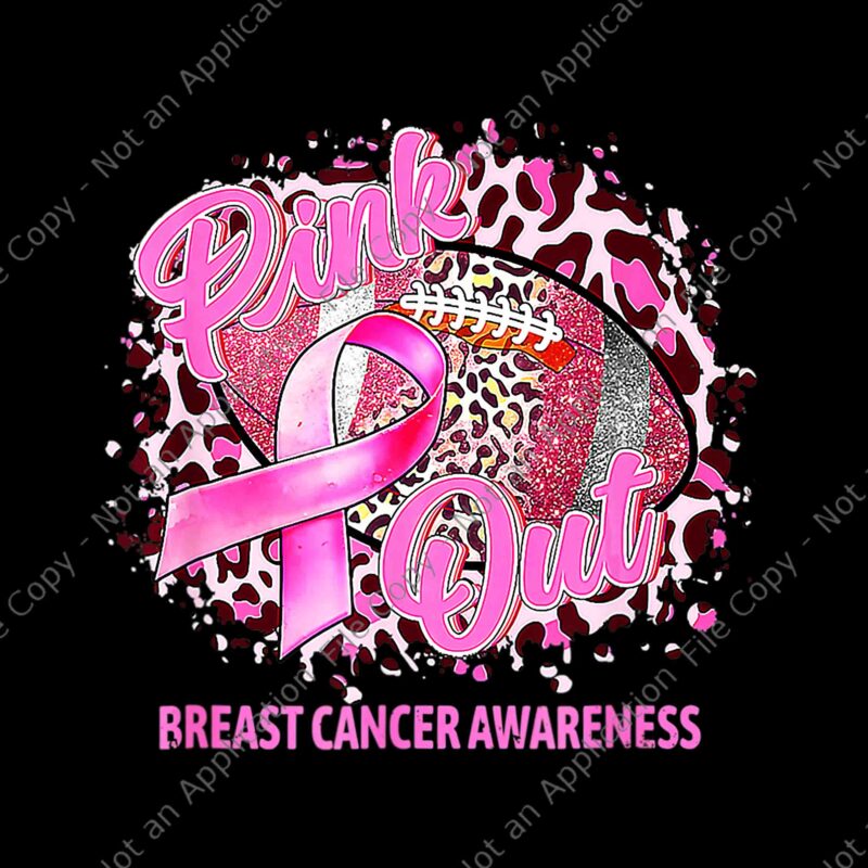 Leopard Pink Out Football Tackle Breast Cancer Png, Pink Out Football Png, Football Tackle Png, Football Ribbon Breast Cancer Png