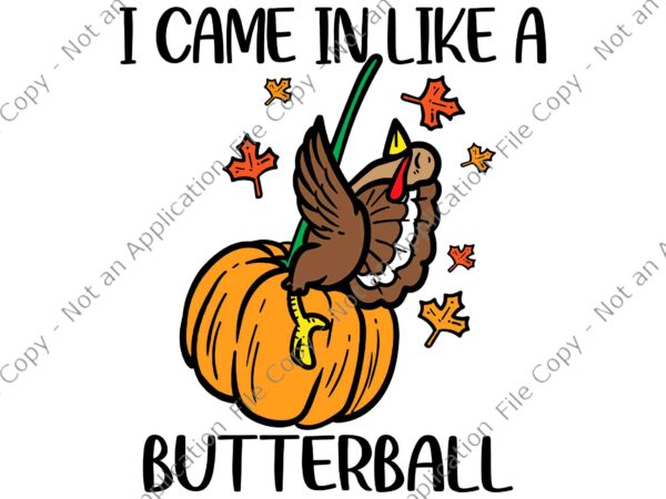 I came in like a butterball svg, funny thanksgiving svg, thanksgiving day svg, turkey svg t shirt design for sale