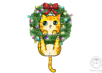 Cute Christmas cat sublimation
