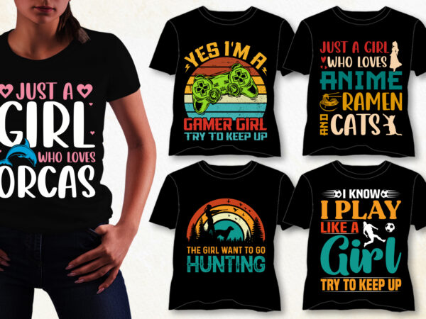 Girl t-shirt design bundle