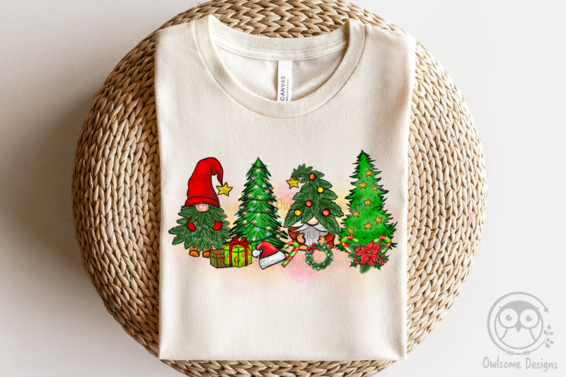 Gnomes Christmas Tree Sublimation Design