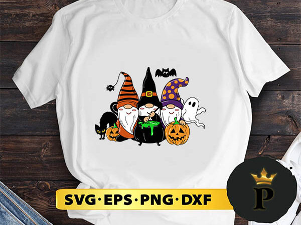 Three gnomies halloween svg, halloween silhouette svg, halloween svg, witch svg, halloween ghost svg, halloween clipart, pumpkin svg files, halloween svg png graphics