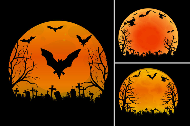 Halloween T-Shirt Design Graphic Background Vector Bundle