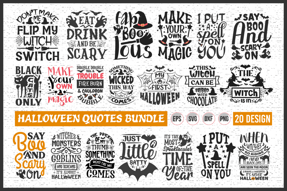 Halloween quotes design bundle - Buy t-shirt designs