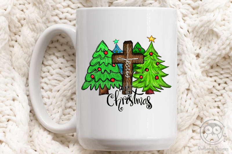 Jesus Merry Christmas Sublimation Design