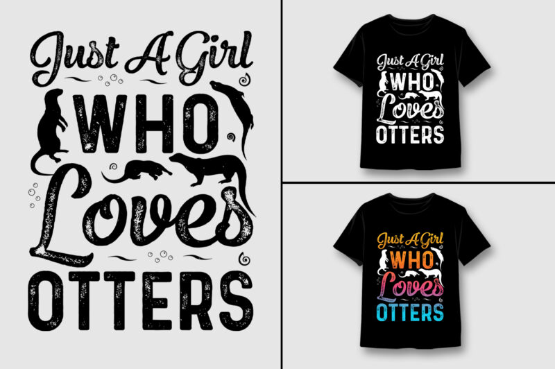 Otter T-Shirt Design Bundle