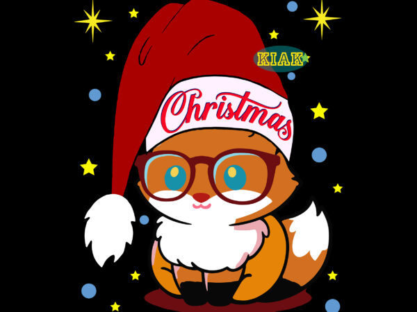 Cute fox wears glasses to celebrate christmas, cute fox’s christmas svg, christmas fox svg, merry christmas fox cute svg, fox svg, fox christmas svg, cute fox svg, fox wears glasses t shirt vector file