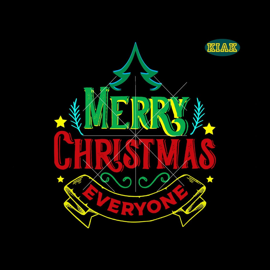 Merry Christmas Everyone Svg, Christmas Tree Svg, Christmas Svg, Santa ...