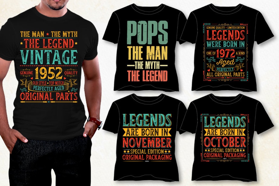 Legend T-Shirt Design Bundle,Legend TShirt,Legend TShirt Design