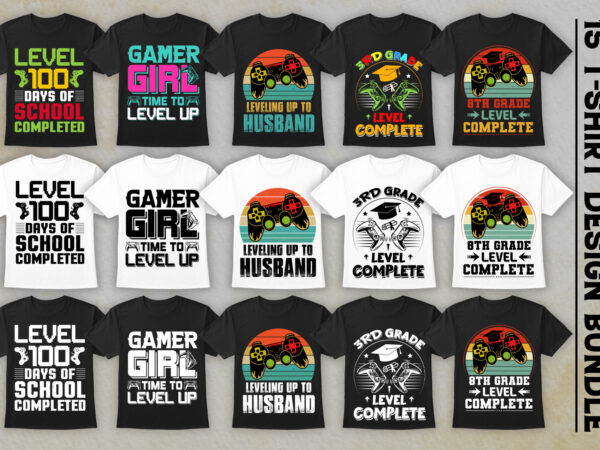 Level up t-shirt design bundle