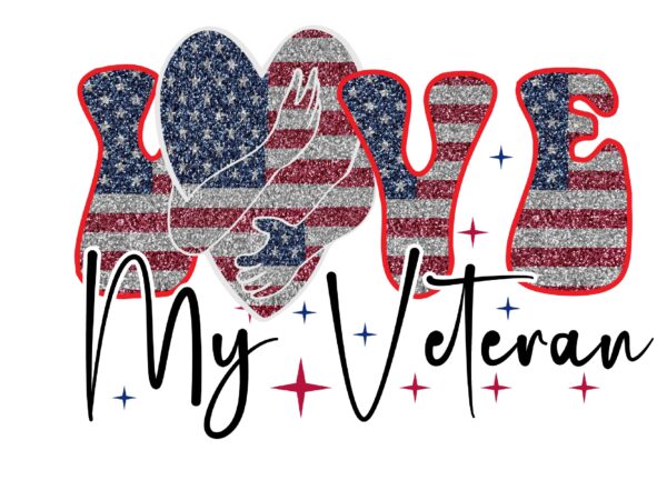 Love my veteran day sublimation t-shirt design 3